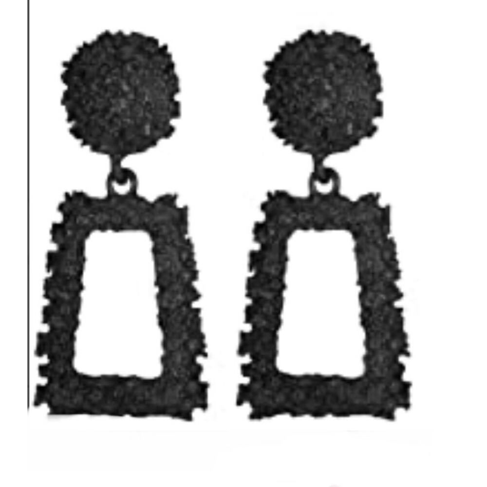 Textured Metal Drop Earrings